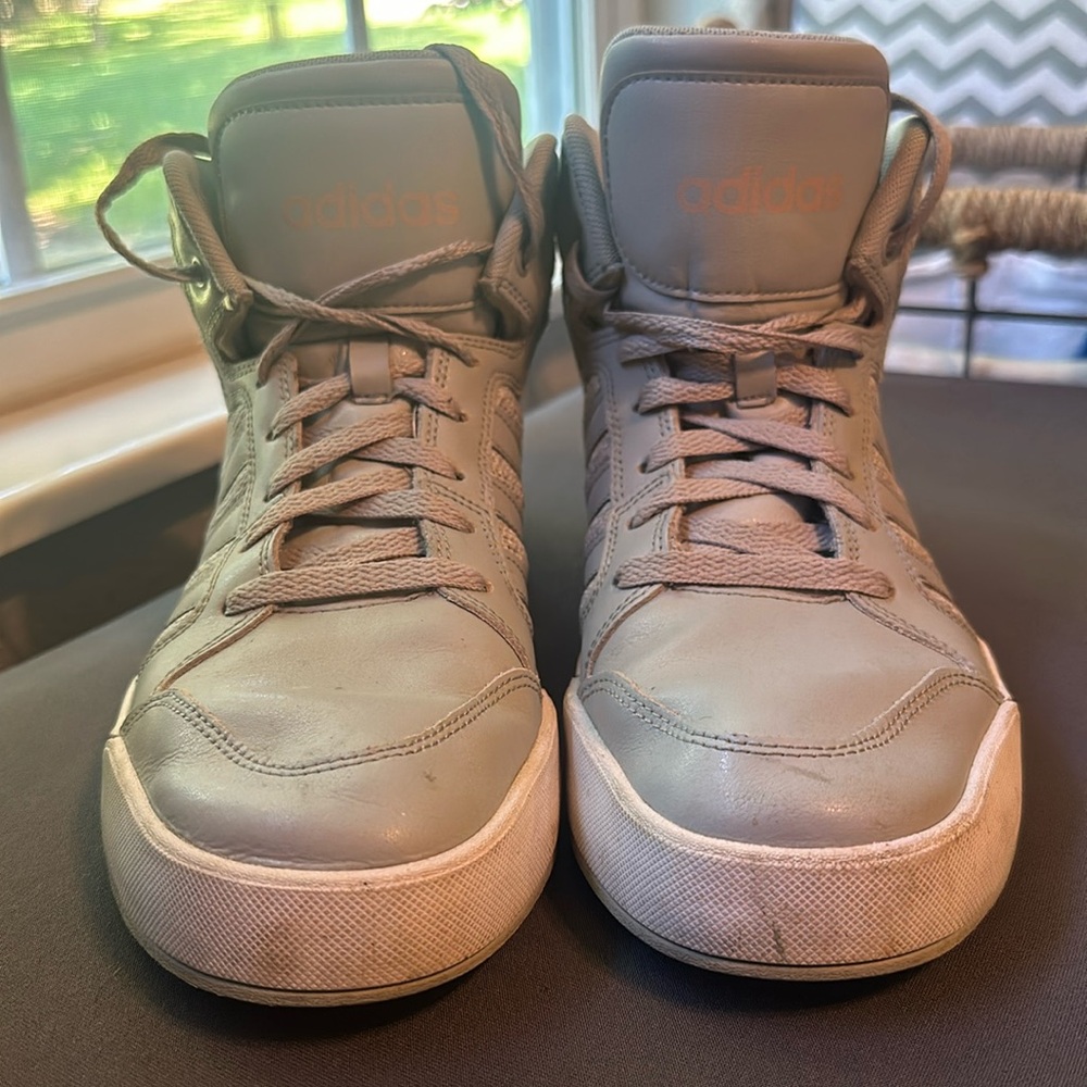 Grey Adidas hightops size 10